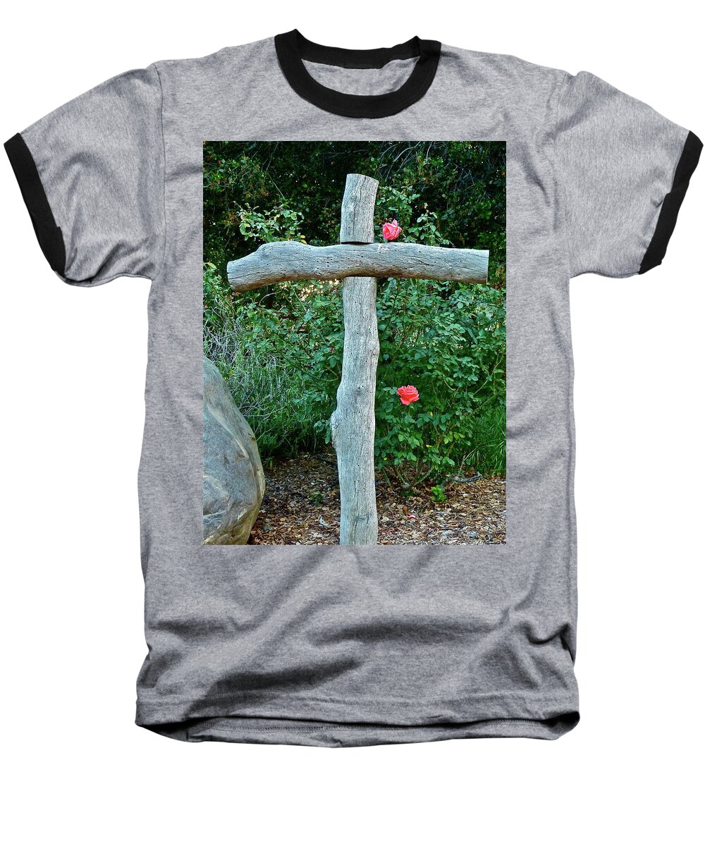 Rose Baseball T-Shirt featuring the photograph A Rose For Jesus by Diana Hatcher
