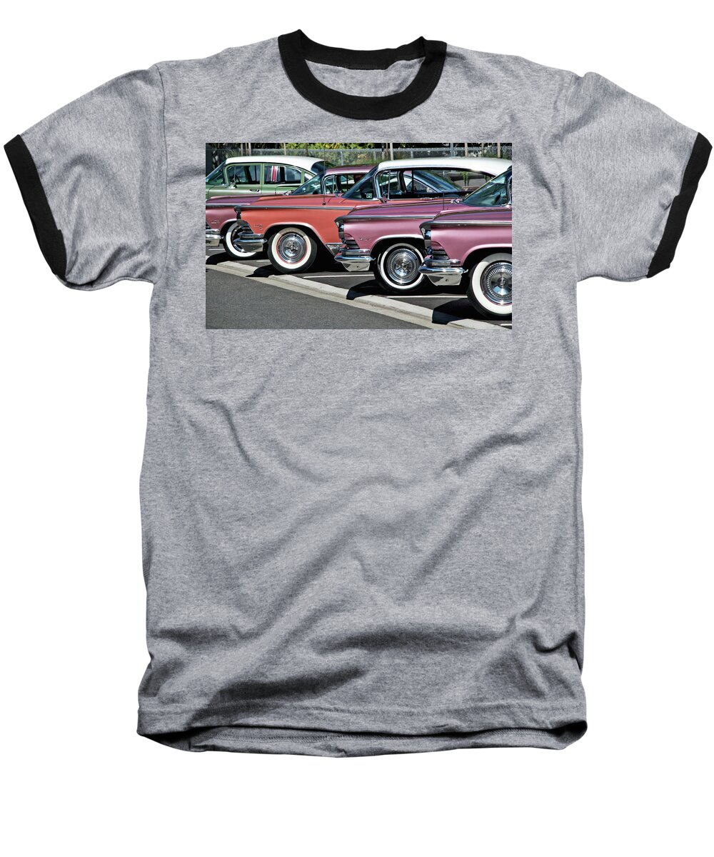 Fine Art Baseball T-Shirt featuring the photograph A Row of Classic Buicks by Greg Sigrist