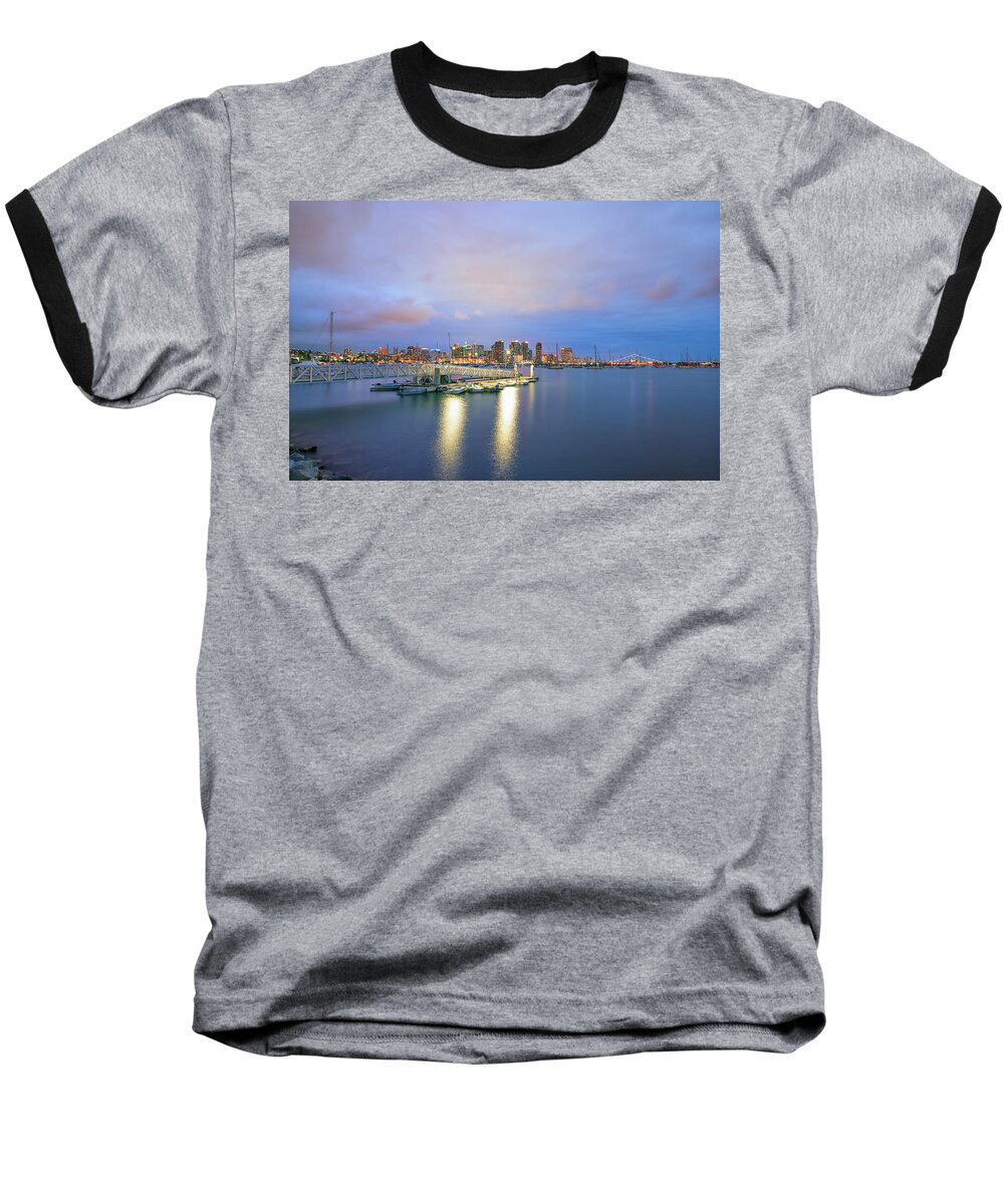 San Diego Baseball T-Shirt featuring the photograph A San Diego Harbor Night by Joseph S Giacalone