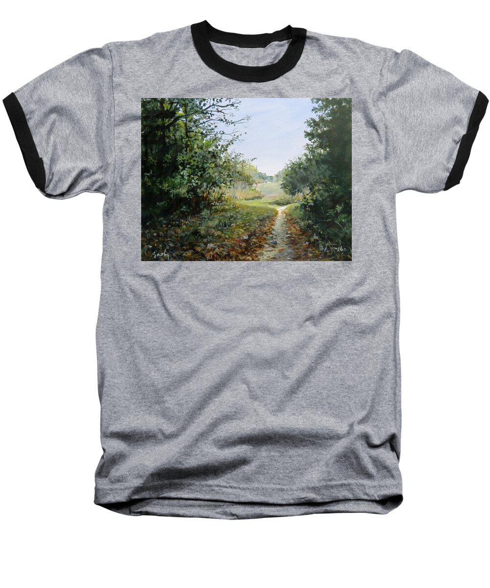 Landscape Baseball T-Shirt featuring the painting A Search by William Brody