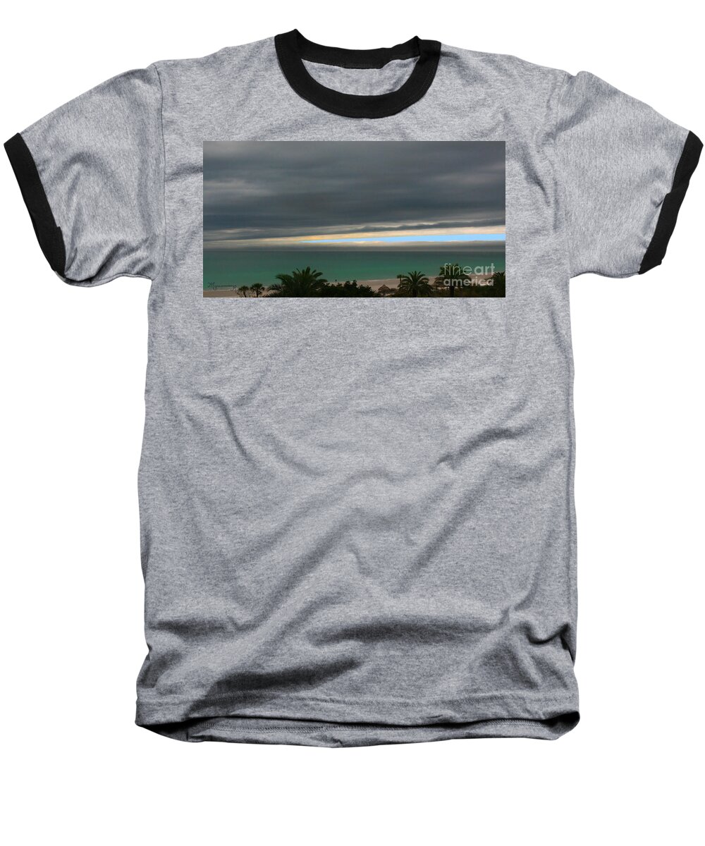 Storm Baseball T-Shirt featuring the photograph A Sliver of Hope by Mariarosa Rockefeller