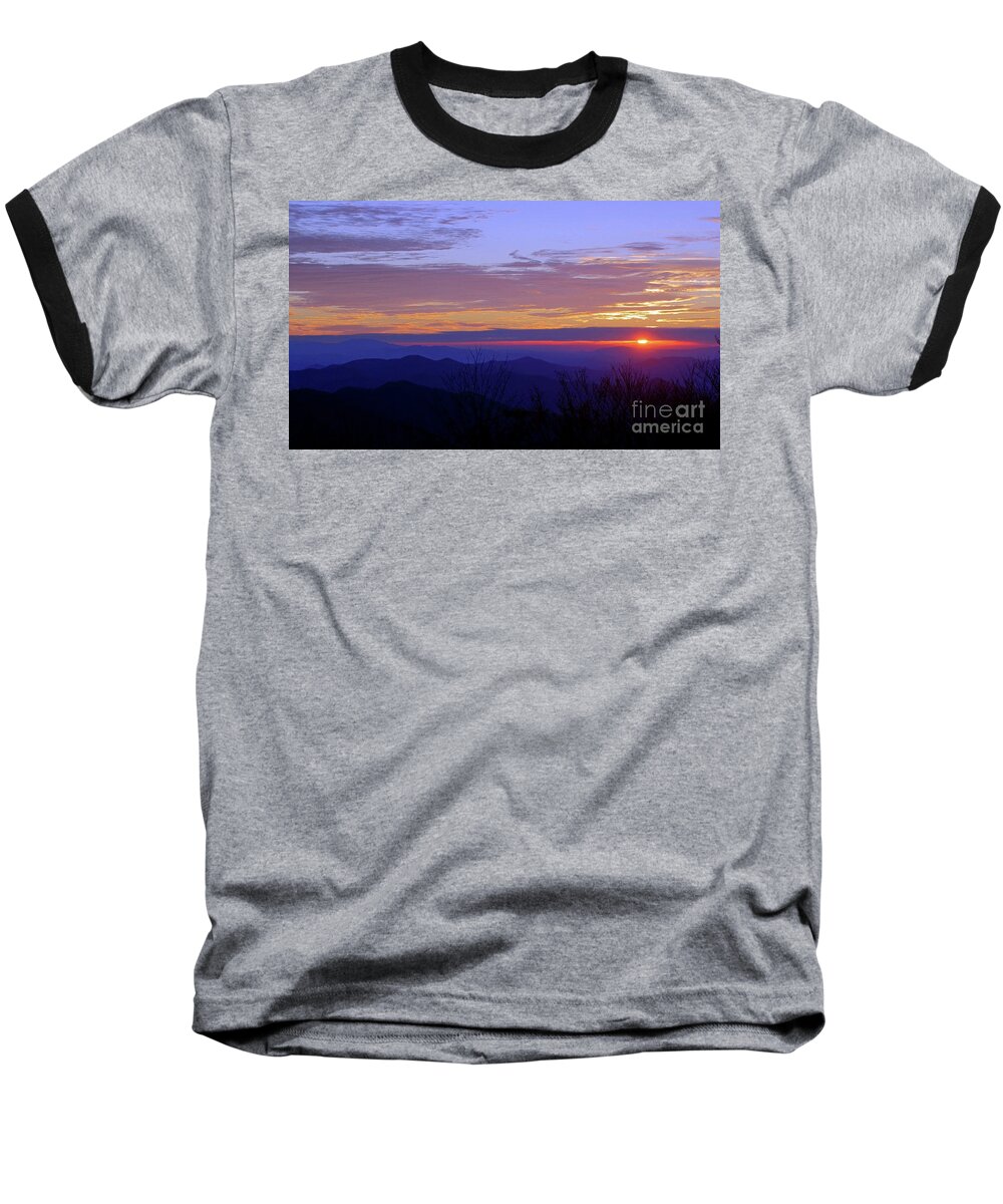 A Sliver Of Sun Baseball T-Shirt featuring the photograph A Sliver of Sun by Jennifer Robin