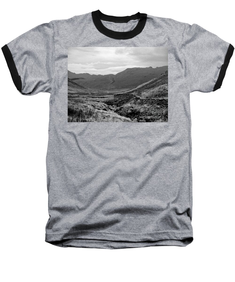 Wasdale Baseball T-Shirt featuring the photograph A View of Wasdale in Monochrome by Joan-Violet Stretch