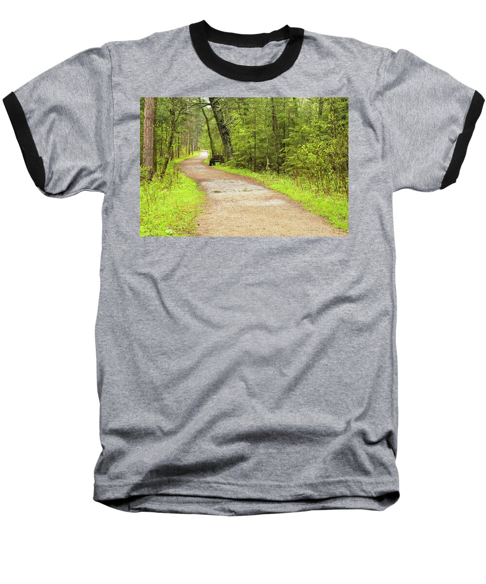 Spring Walk Baseball T-Shirt featuring the photograph A Walk in the Woods by Nancy Dunivin