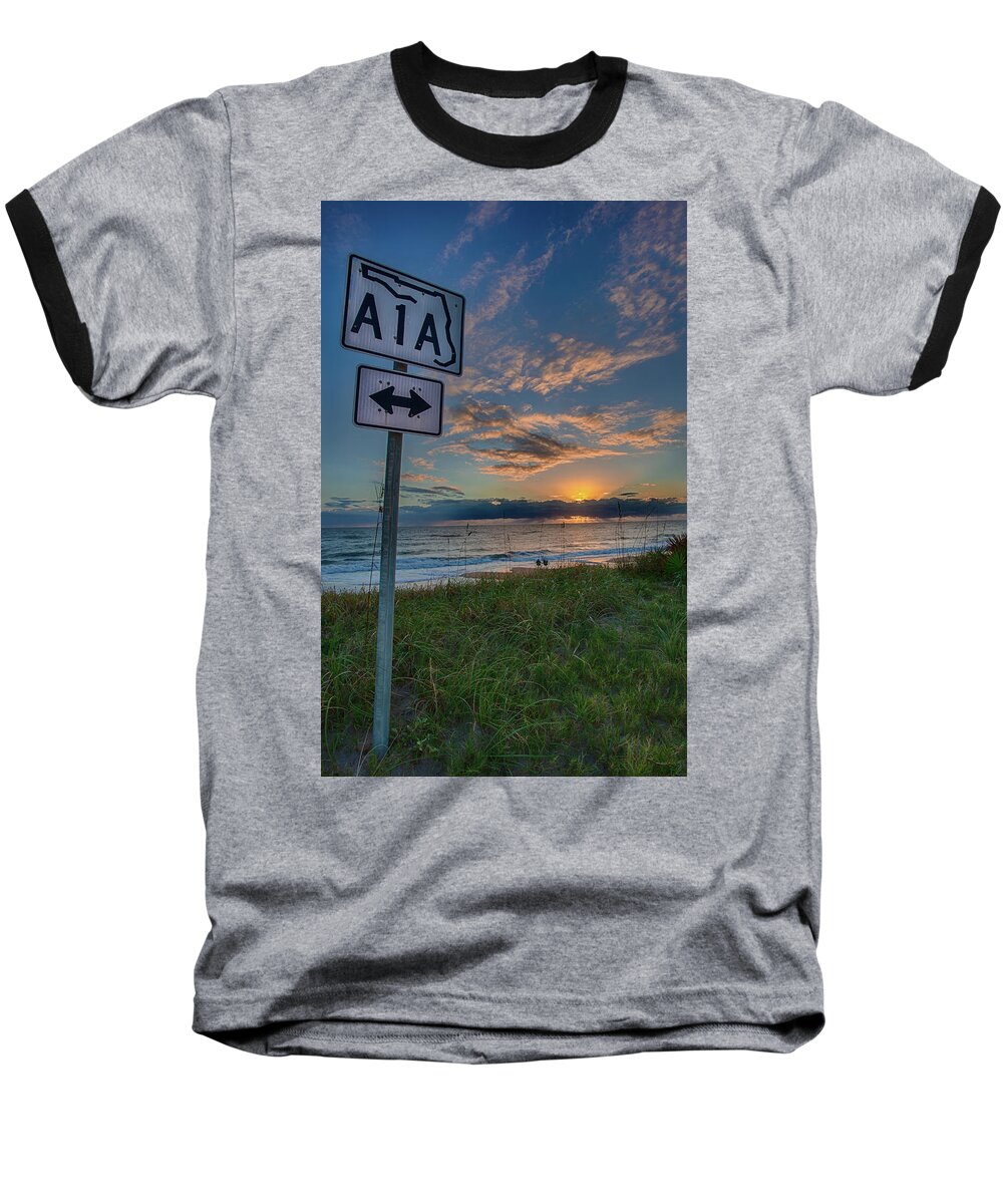 Portrait Baseball T-Shirt featuring the photograph A1A Sunrise by Dillon Kalkhurst