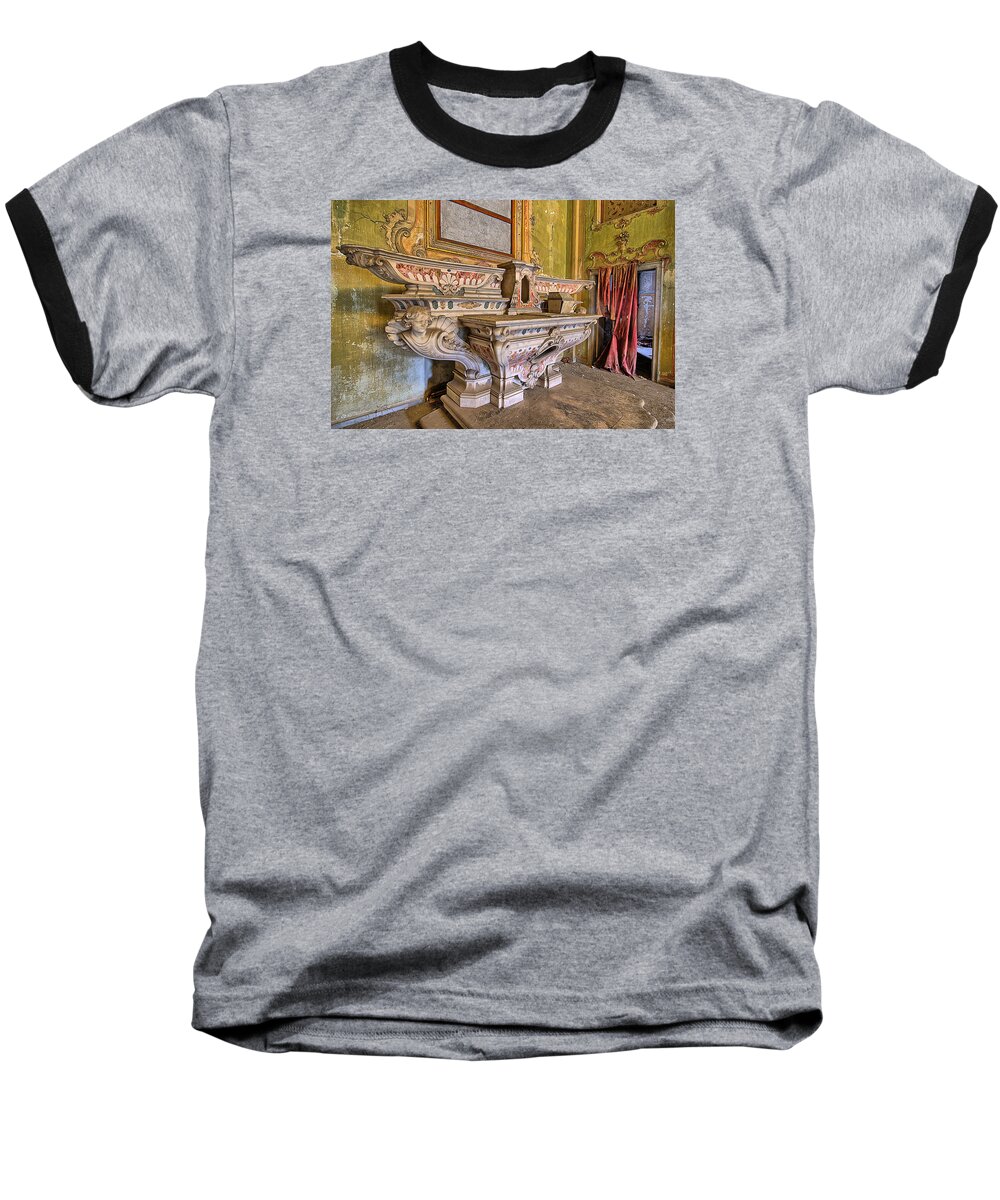 Cappella Baseball T-Shirt featuring the photograph Abandoned Chapel Of An Important Liguria Family IIi - Cappella Abbandonata Di Famiglia Ligure 3 by Enrico Pelos