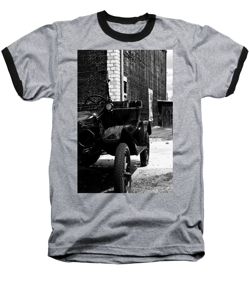 Model T Baseball T-Shirt featuring the photograph As Long As It's Black by Joseph Noonan
