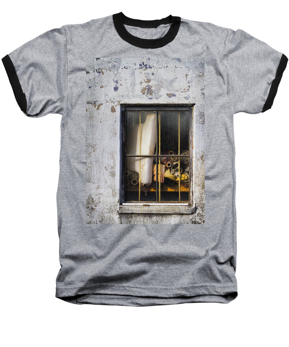 Fabric Baseball T-Shirt featuring the photograph Abandoned Remnants Ala Grunge by Kathy Clark