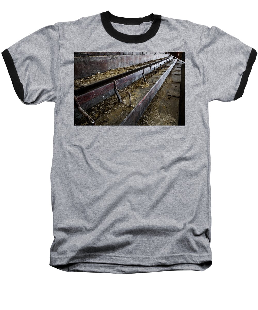 Theater Varia Baseball T-Shirt featuring the photograph Abandoned theatre steps - architectual abstract by Dirk Ercken