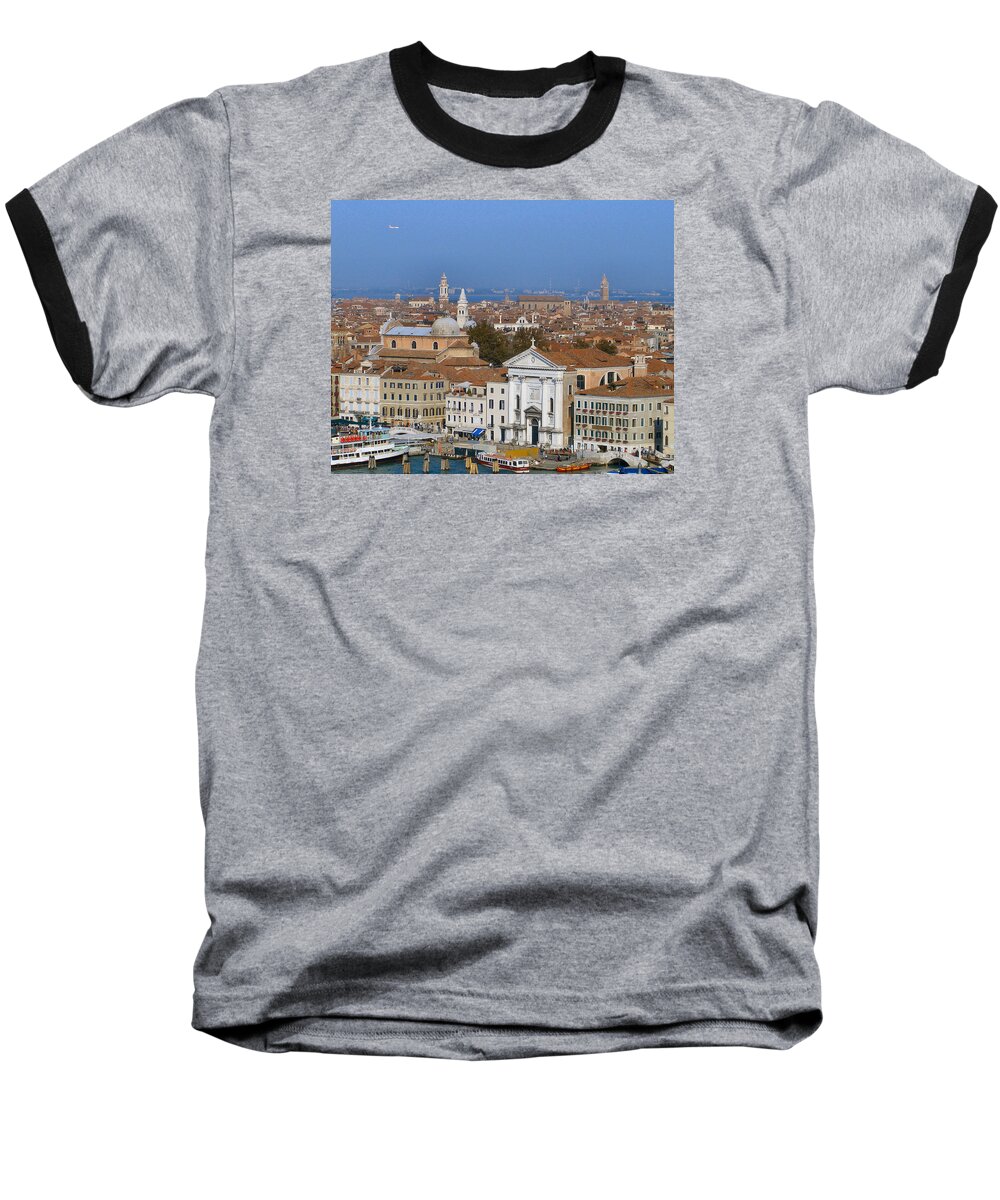 Venice Baseball T-Shirt featuring the photograph Above Venice by Lin Grosvenor