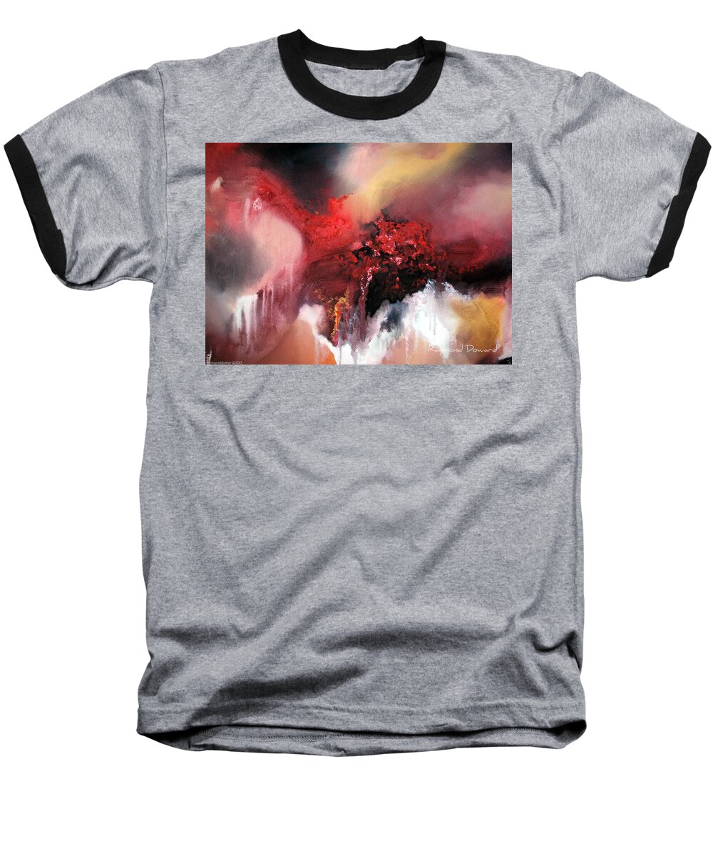 Abstract Art Baseball T-Shirt featuring the painting Abstract #02 by Raymond Doward