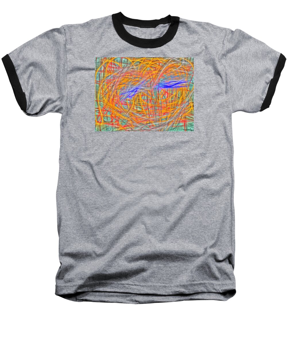 Colors Baseball T-Shirt featuring the painting Abstract 401 by Marian Lonzetta