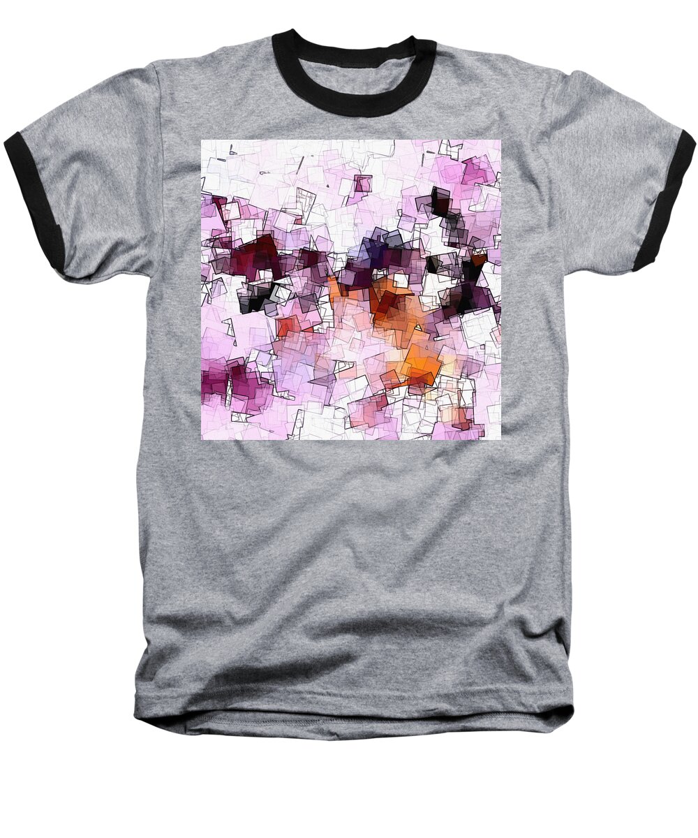 Geometric Abstraction Baseball T-Shirt featuring the digital art Abstract and Minimalist Art Made of Geometric Shapes by Inspirowl Design