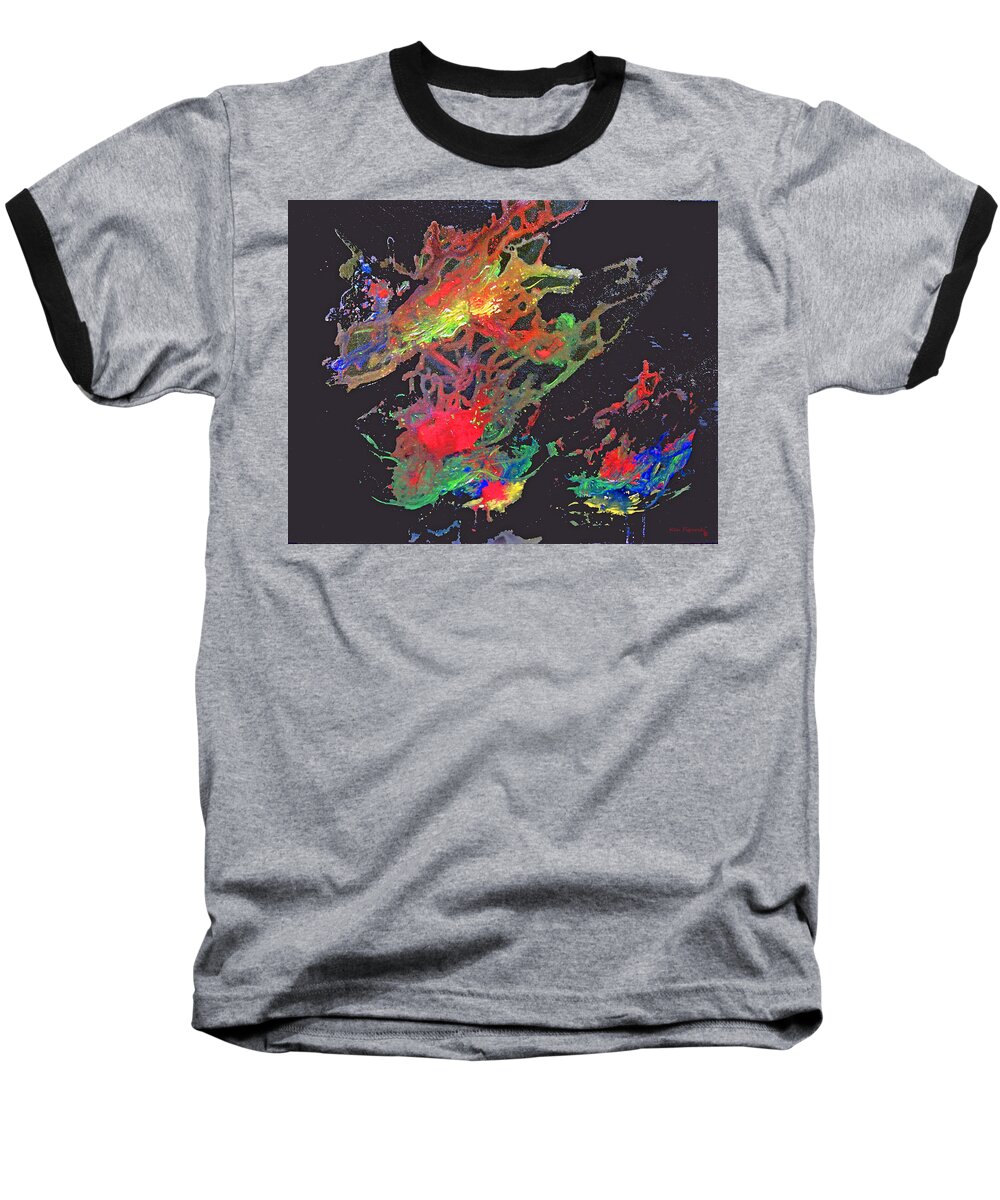 Star Baseball T-Shirt featuring the painting Abstract Andromeda by Ken Figurski