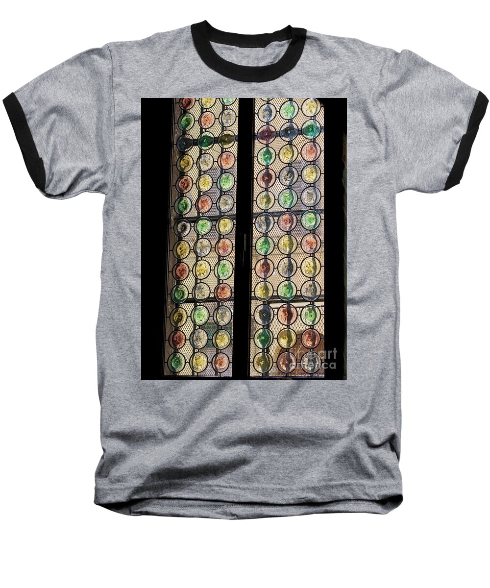Circles Baseball T-Shirt featuring the photograph Abstract stained glass by Patricia Hofmeester