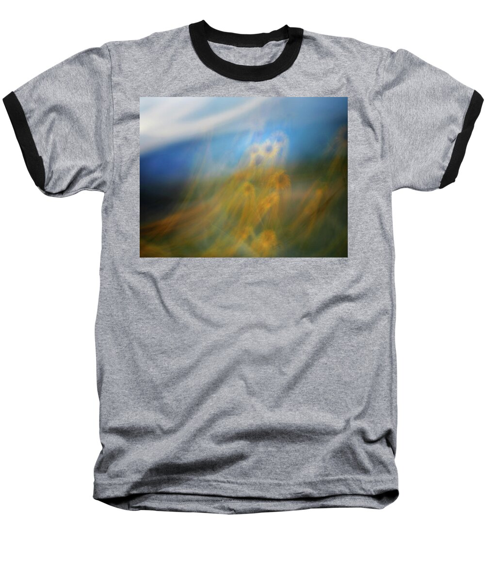 Abstract Baseball T-Shirt featuring the photograph Abstract sunflowers by Marilyn Hunt