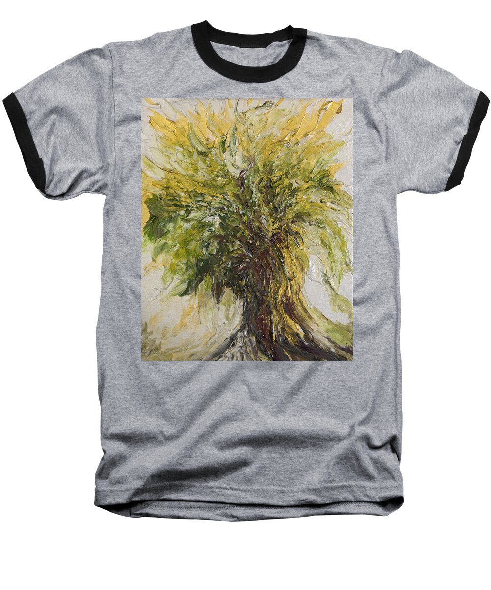 Abundance Baseball T-Shirt featuring the painting Abundance Tree by Michelle Pier