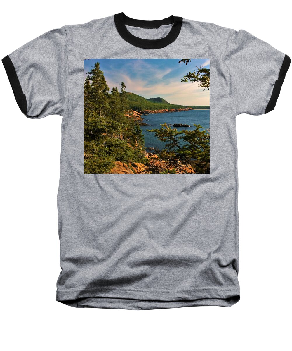 Otter Point Baseball T-Shirt featuring the photograph Acadia by Lisa Dunn