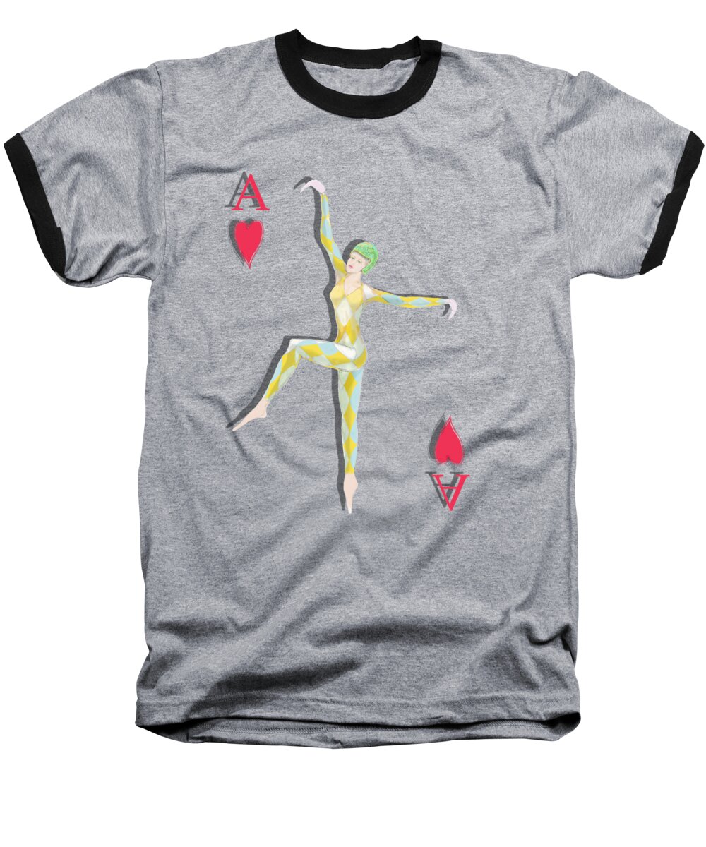 Dancer Baseball T-Shirt featuring the digital art Ace Dancer by Tom Conway