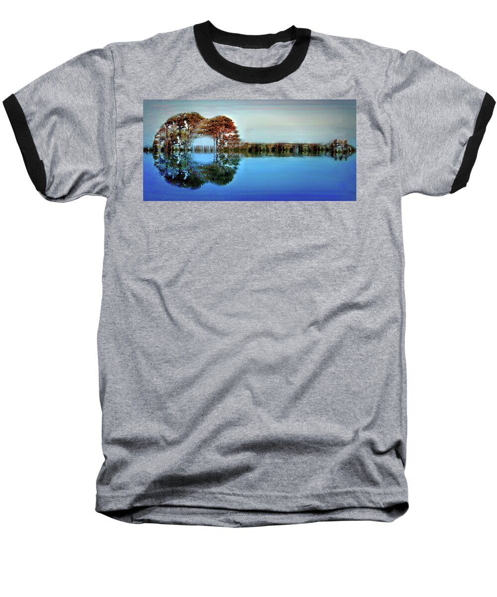 Guitar Baseball T-Shirt featuring the digital art Acoustic Guitar at Gordon's Pond by Bill Swartwout