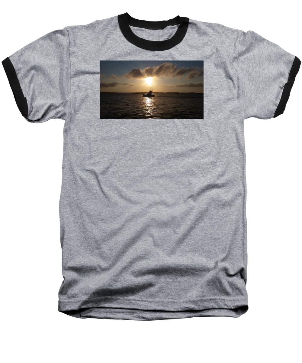Sports Baseball T-Shirt featuring the photograph After A Long Day Of Fishing by Robert Banach