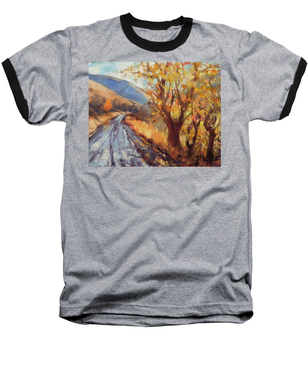 Country Baseball T-Shirt featuring the painting After an Autumn Rain by Steve Henderson