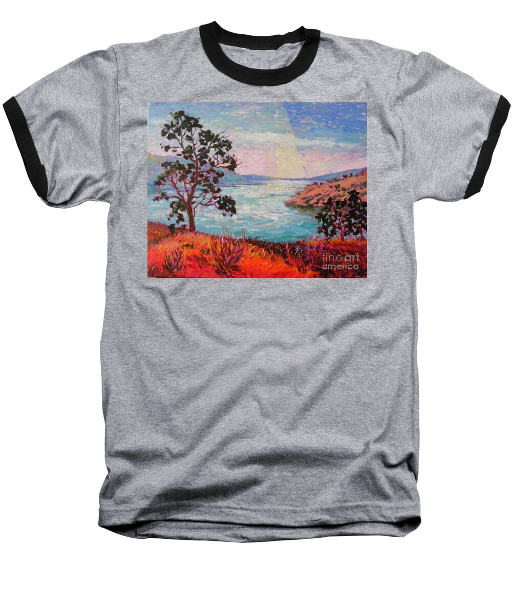 Morning Light Baseball T-Shirt featuring the painting After sunrise by Celine K Yong