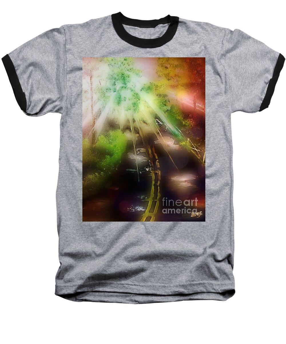 Road Baseball T-Shirt featuring the painting After The Storm by Denise Tomasura