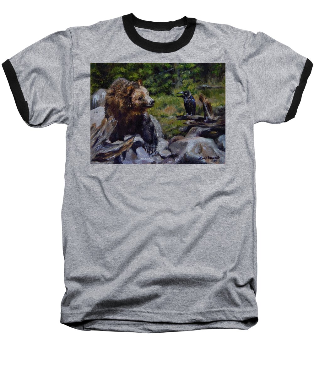 Bear Baseball T-Shirt featuring the painting Afternoon Neigh-bear by Lori Brackett