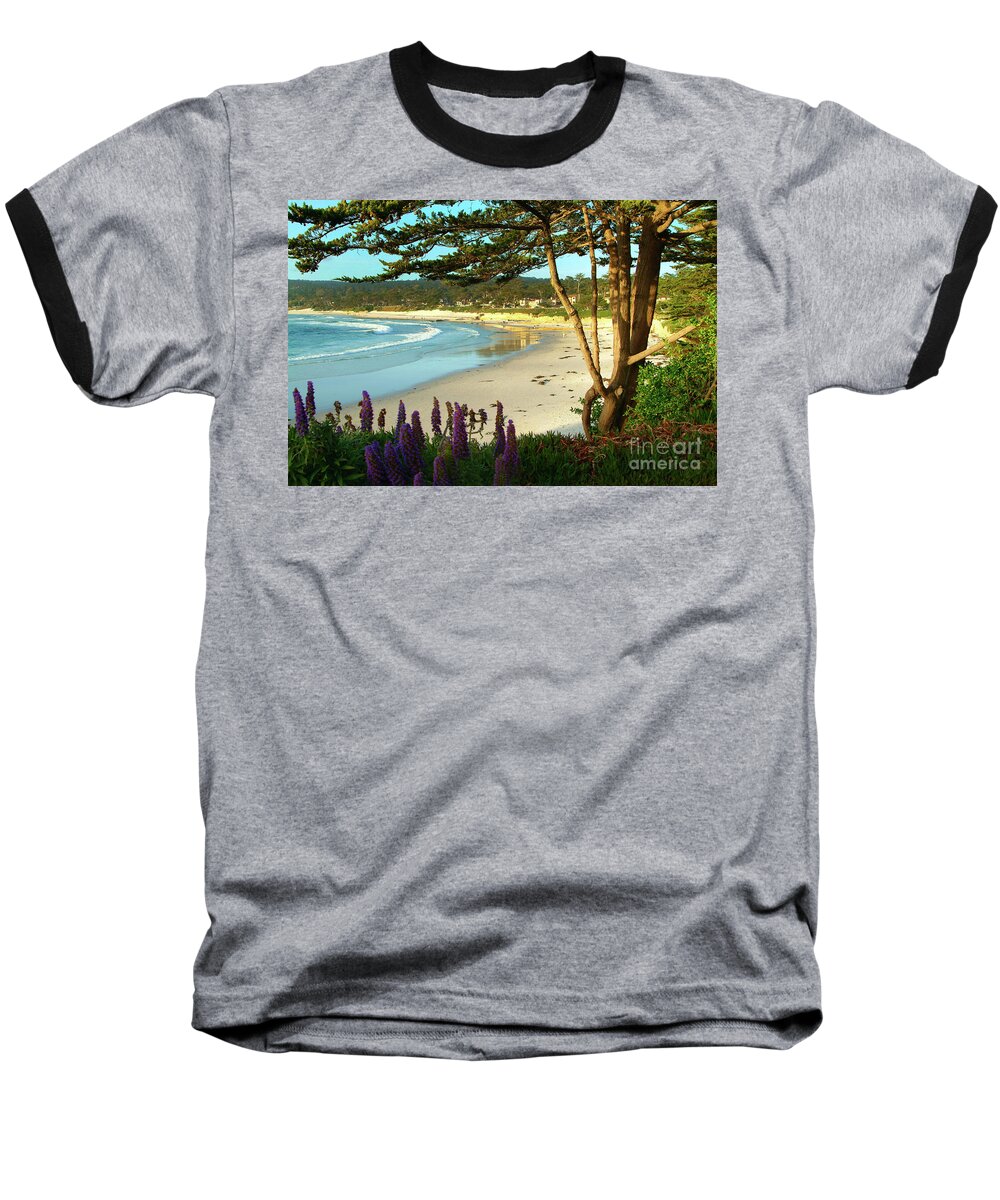 Carmel-by-the-sea Baseball T-Shirt featuring the photograph Afternoon on Carmel Beach by Charlene Mitchell