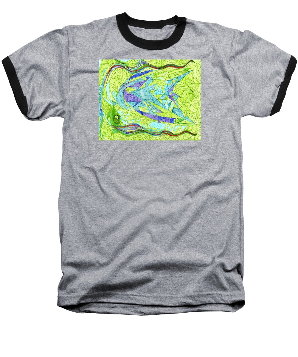 Pen.nature Baseball T-Shirt featuring the drawing Aigikampos by Robert Nickologianis
