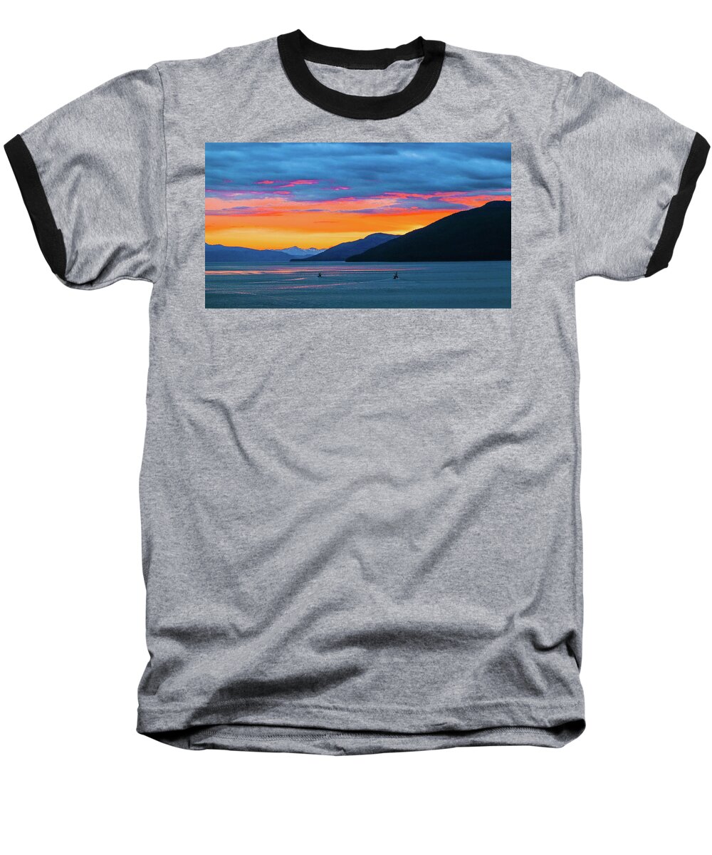 Sunset Baseball T-Shirt featuring the photograph Alaska Fishermans Sunset by Jason Brooks