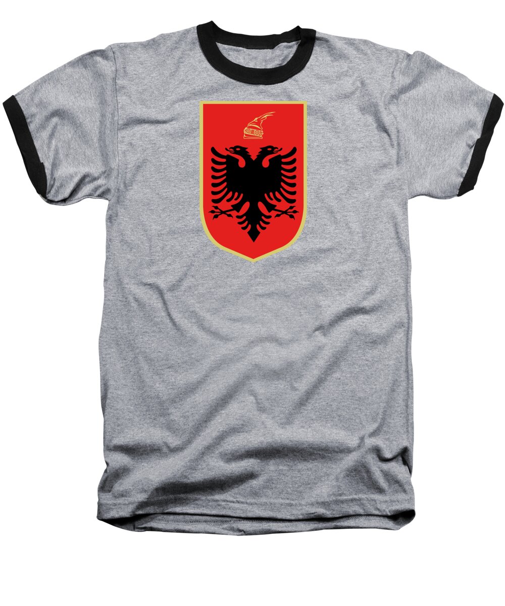 Coat Baseball T-Shirt featuring the drawing Albania Coat of Arms by Movie Poster Prints