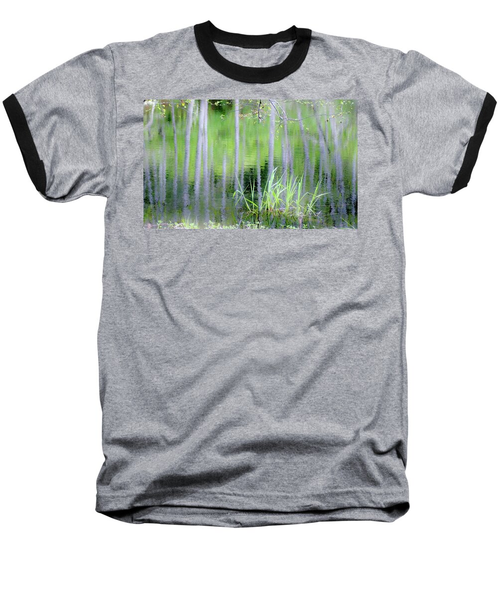 Lake Baseball T-Shirt featuring the photograph Alder Reflections by Sheila Ping