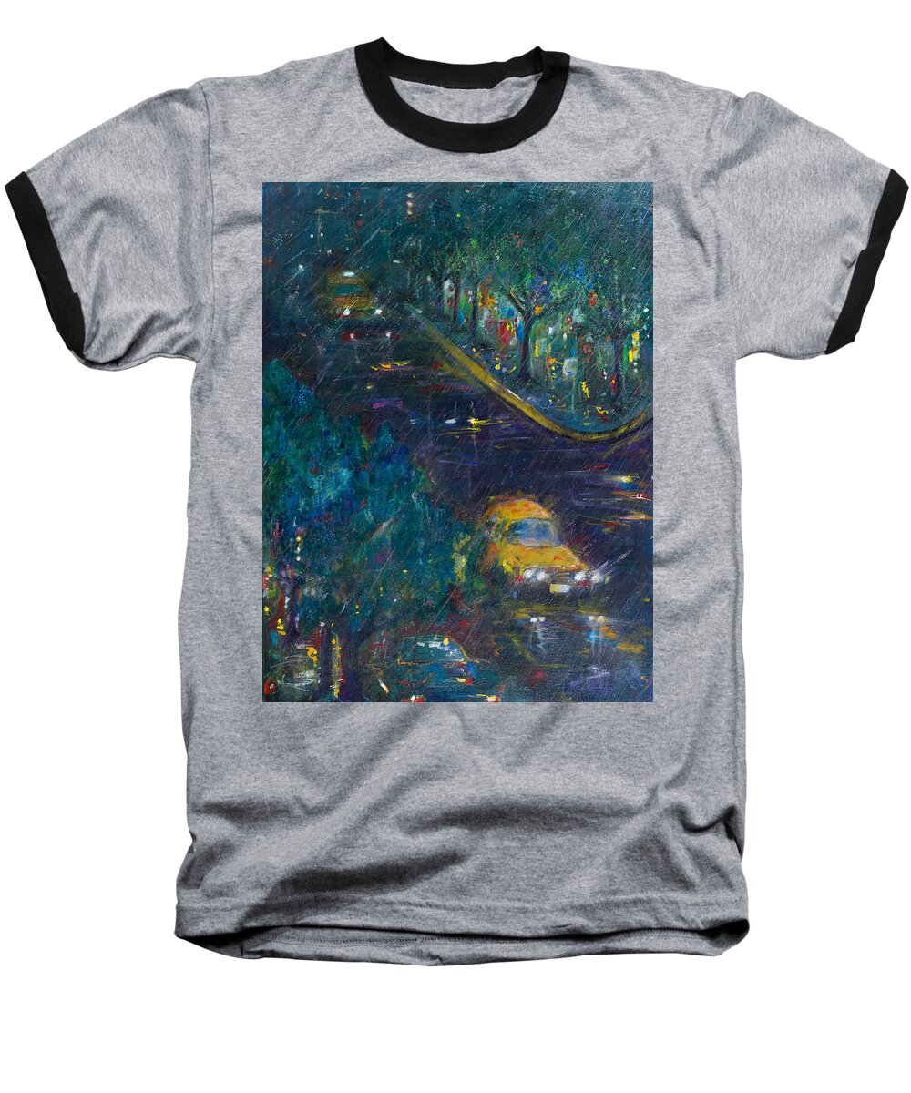 Leela Baseball T-Shirt featuring the painting Alexandria by Leela Payne