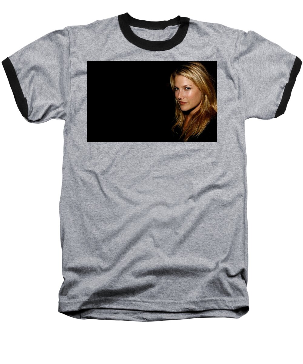 Ali Larter Baseball T-Shirt featuring the digital art Ali Larter by Super Lovely