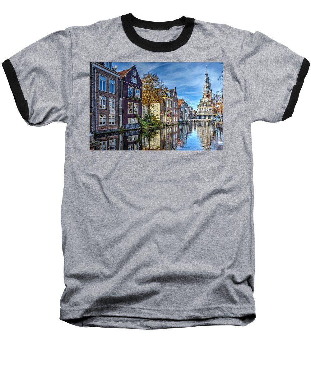 Alkmaar Baseball T-Shirt featuring the photograph Alkmaar from the Bridge by Frans Blok