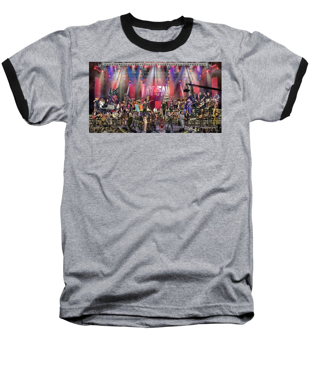 Rock & Roll Baseball T-Shirt featuring the digital art All Star Jam by Don Olea