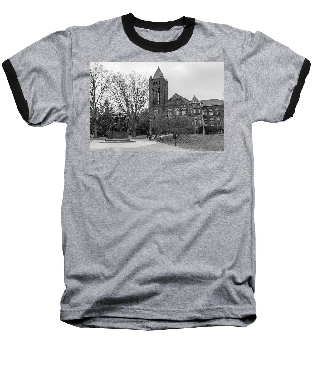 Alma Mater Baseball T-Shirt featuring the photograph Alma Mater and Law Library University of Illinois by John McGraw