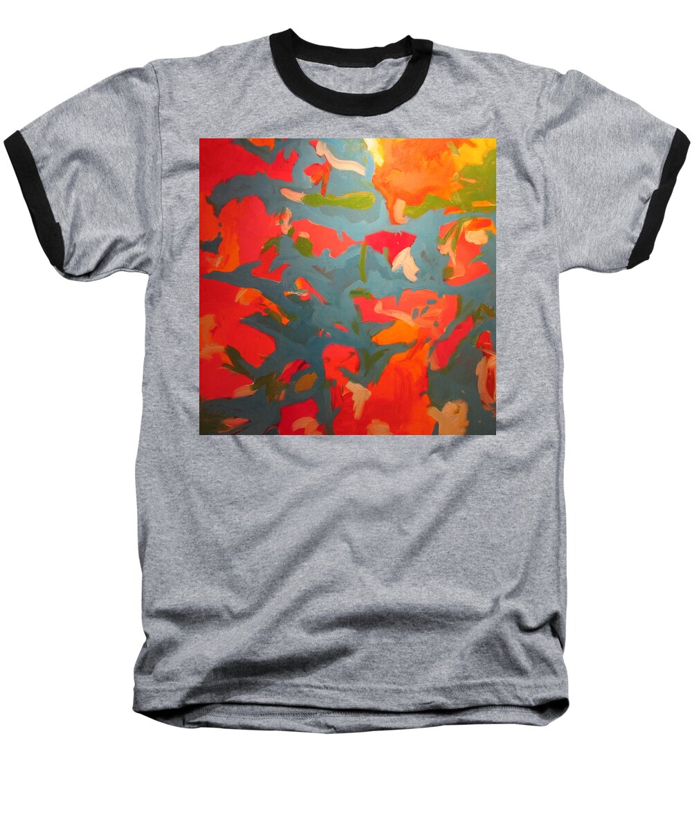 Abstract Baseball T-Shirt featuring the painting Almost Home by Steven Miller