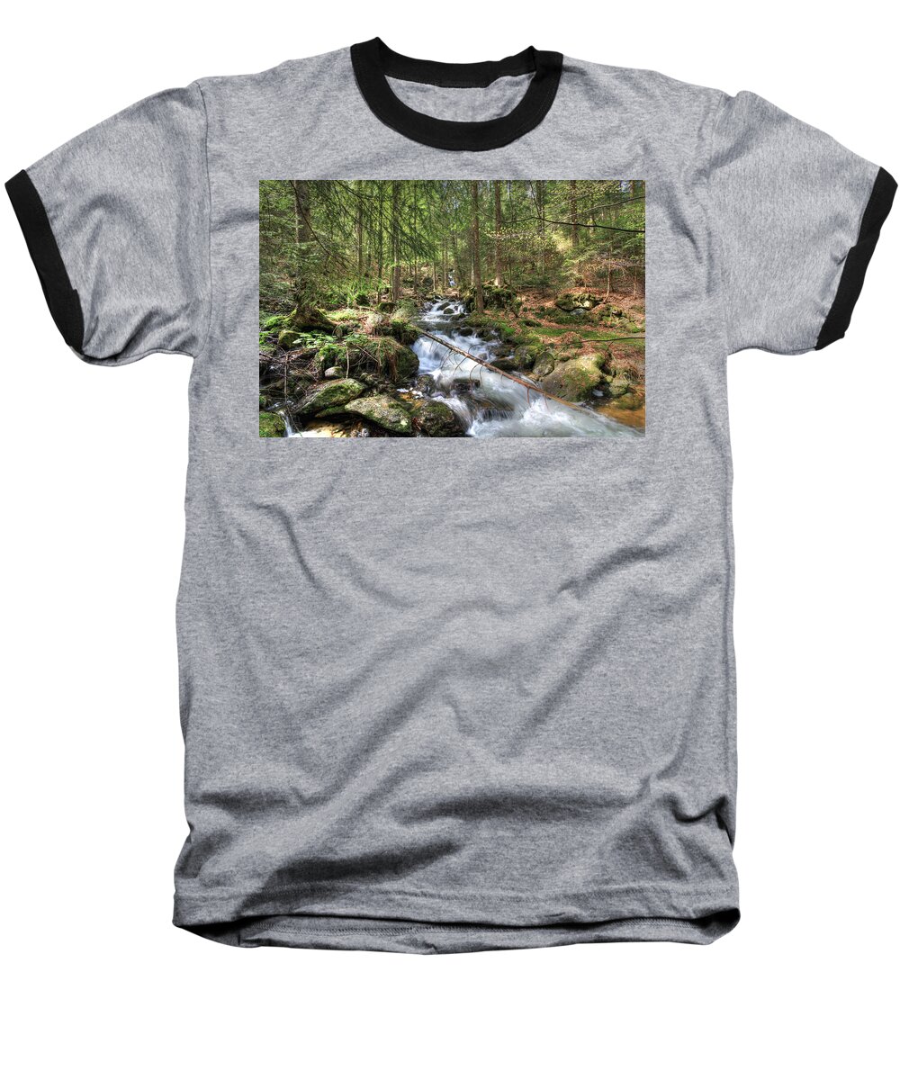 Mountain Baseball T-Shirt featuring the photograph Alpine Water Falls by Sean Allen
