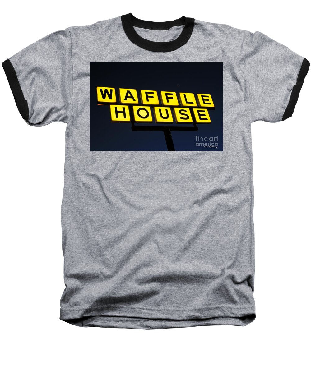 Reid Callaway Waffle House Baseball T-Shirt featuring the photograph Always Open Waffle House Classic Signage Art by Reid Callaway