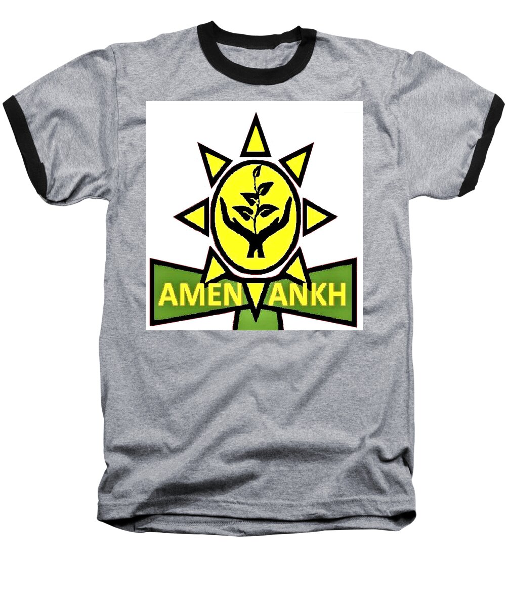 Graphic Design Baseball T-Shirt featuring the tapestry - textile Amen Ankh by Adenike AmenRa