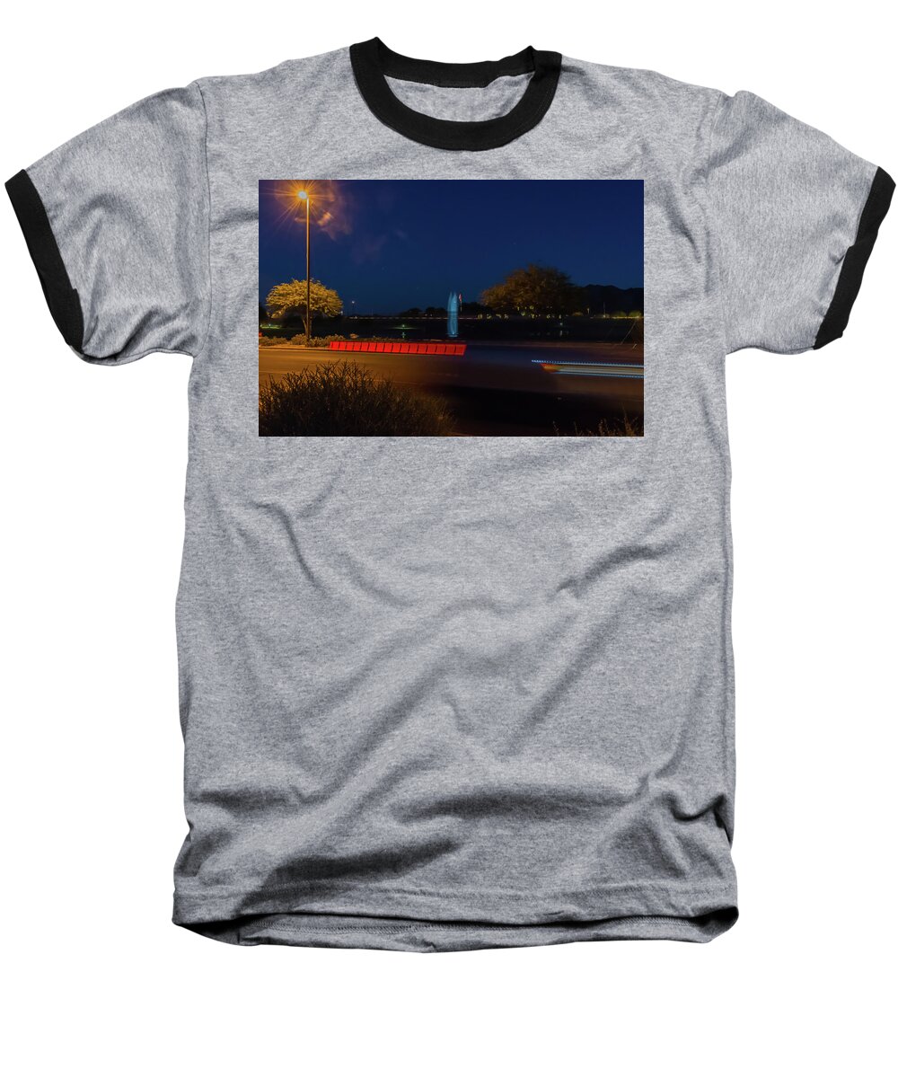 America Baseball T-Shirt featuring the photograph America at Night by Douglas Killourie
