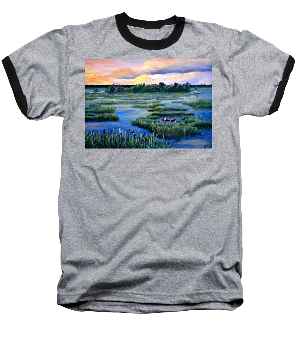 Water Baseball T-Shirt featuring the photograph Amongst the Reeds by Renate Wesley