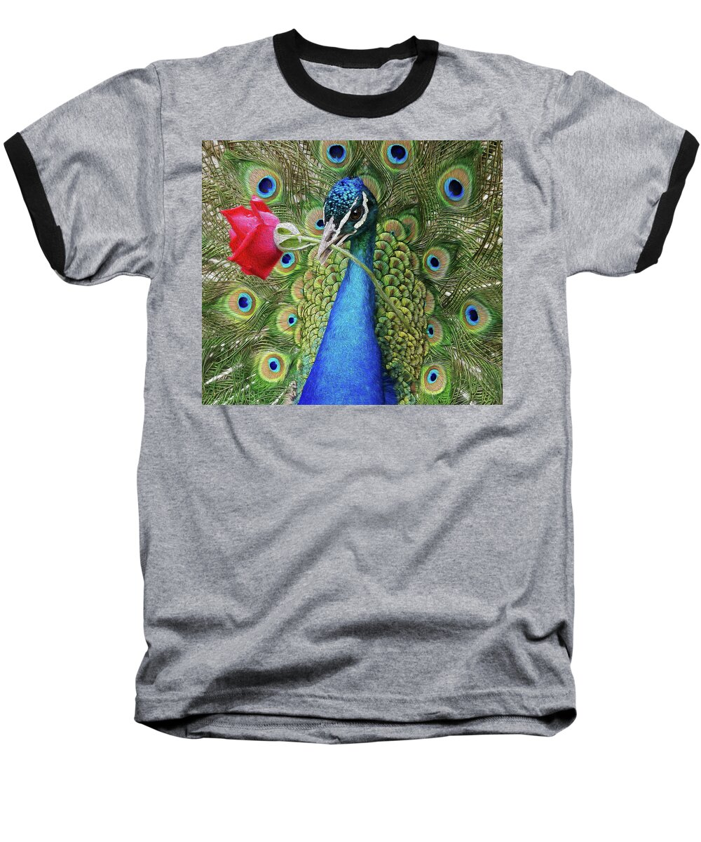 Peafowl Baseball T-Shirt featuring the photograph Amore by Art Cole