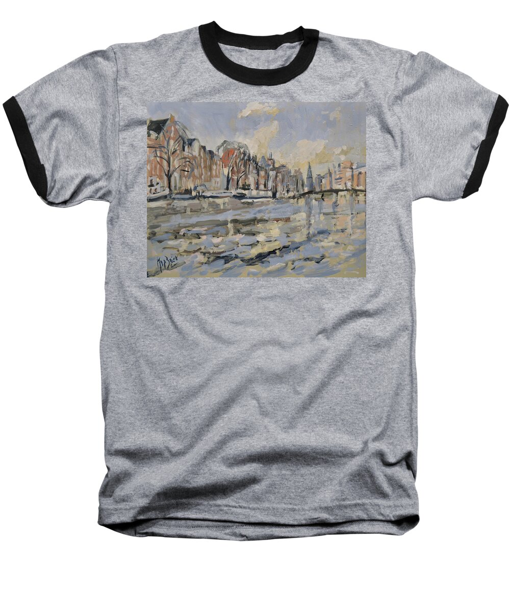 Holland Baseball T-Shirt featuring the painting Amstel Amsterdam by Nop Briex