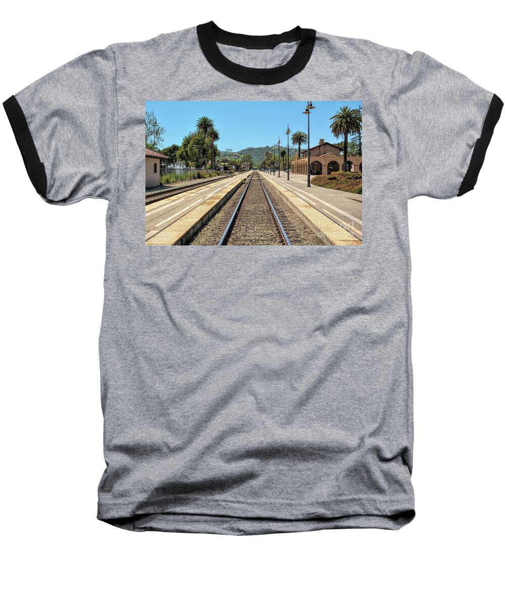 Amtrak Station Baseball T-Shirt featuring the photograph Amtrak Station, Santa Barbara, California by Joe Lach
