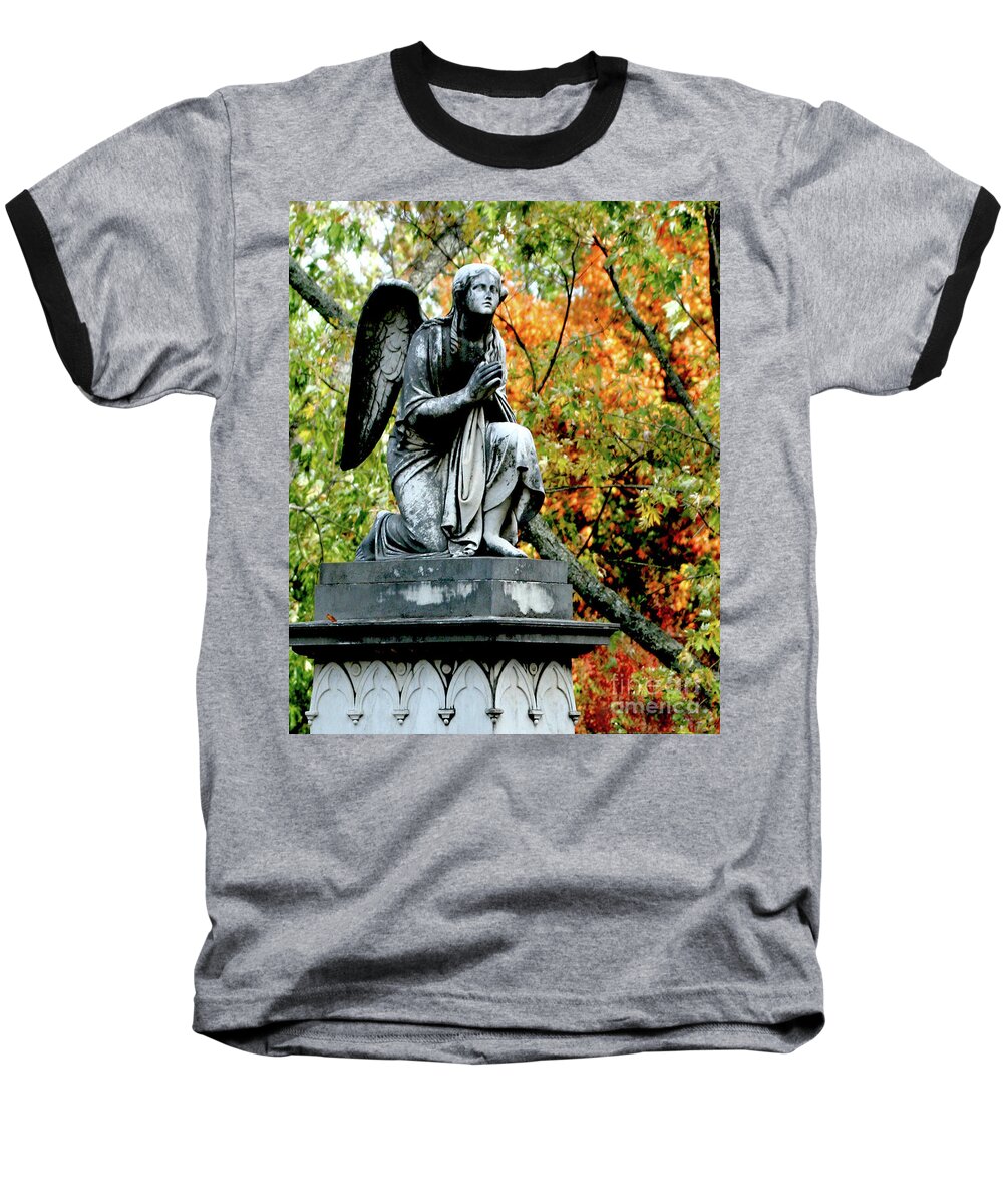 Angel Baseball T-Shirt featuring the photograph An Angels' Prayer by Lesa Fine