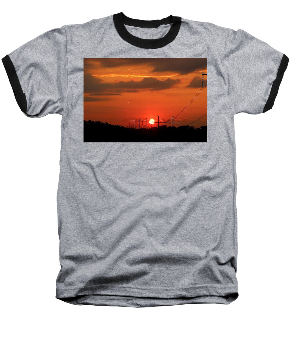 Nature Baseball T-Shirt featuring the photograph An Electric Sunrise by Sheila Brown